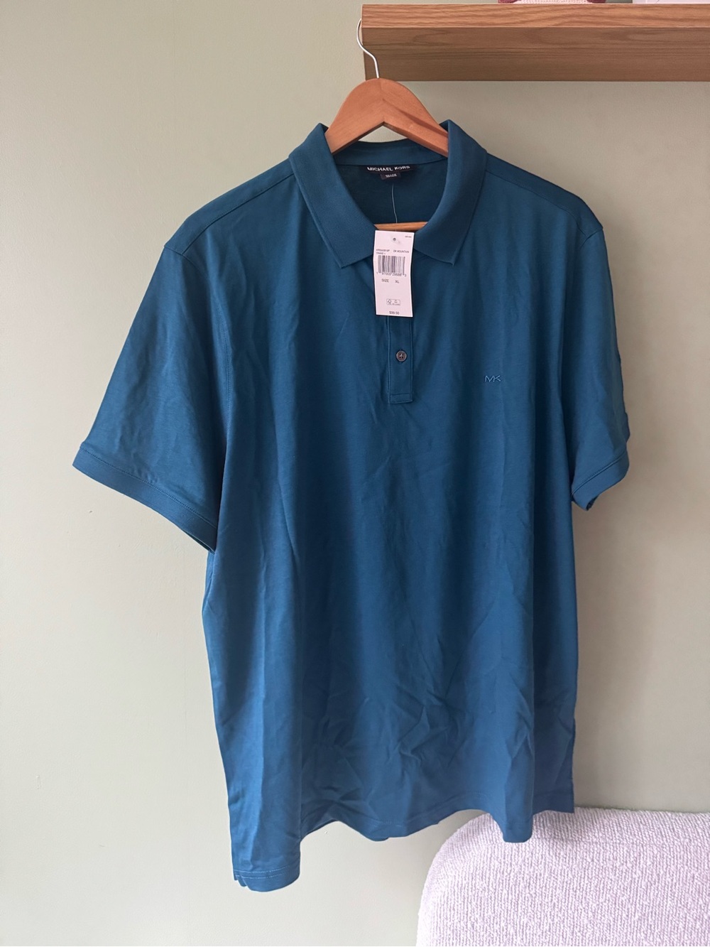 Michael Kors Men's Teal-Blue Polo Shirt